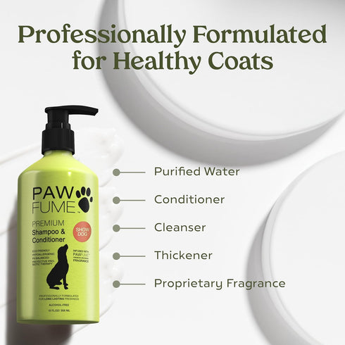 Pawfume Dog Shampoo and Conditioner, Hypoallergenic Dog Shampoo for Smelly Dogs, Probiotic Pet Shampoo
