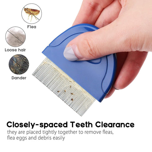 PrimePets Flea Comb for Cat and Dog - Pet Hair Removal Comb