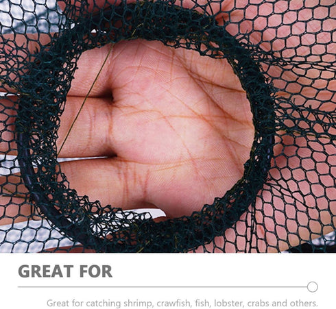 3pcs 50x20x20cm Luxshiny Folding Lobster Trap and Minnow Fishing Net with Spring Frame Small Mesh Bait Trap