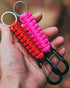 Paracord Keychain with Carabiner - Military Braided Clip with Strap for Keys for Men and Women