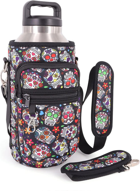 AJLTPA Water Bottle Holder Sling Bag Sleeve Carrier 32oz 40oz 64oz, Insulated Crossbody