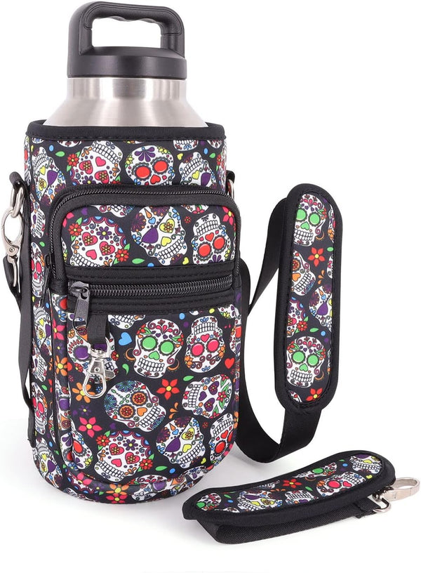 AJLTPA Water Bottle Holder Sling Bag Sleeve Carrier 32oz 40oz 64oz, Insulated Crossbody