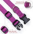 Reflective Dog Collar with Buckle, Adjustable Safety Nylon Collars for Small Medium Large Dogs, Purple S