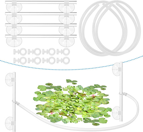 2 Pcs Aquarium Floating Plant Corral, Floating Plant Fence for Aquarium Accessories, Separates Floating Plants, Auto-Adjusts Height with Water Level, Suitable for All Floating Plants and Aquariums. by Wensdr