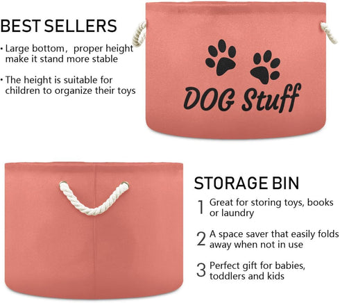 Cotton Rope Dog Toy Storage Basket - Large Organizer for Small Pets