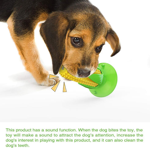Guardians Dog Squeaky Chew Toy, Teeth Cleaning Stick for Small Medium Dogs, Suction, Aggressive Chewers (Yellow Corn)