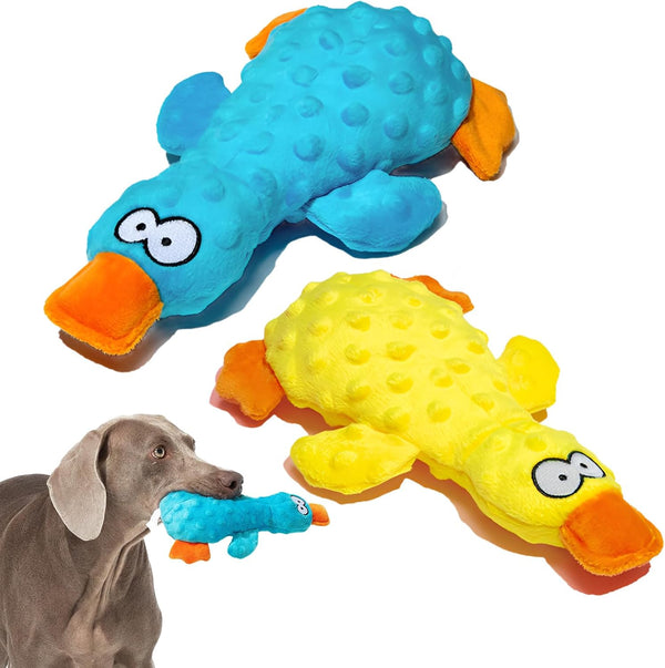 Adpartner Squeaky Dog Toys, 2 Pack Dog Toy Duck Plush Crinkle Dog