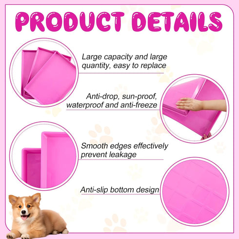 Maxdot 3 24 Inch Pcs Pink Dog Crate Tray Replacement Pan for Crate Home, Pink Dog Ideal for Potty Training Tray Chew
