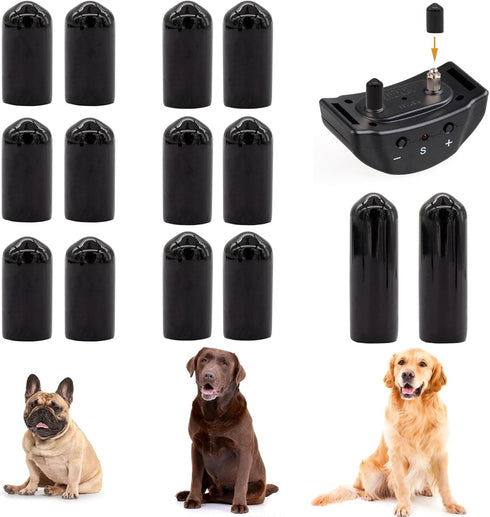 60 Pieces Dog Shock Collar Rubber Tips, Training Clickers, Safe Prong Collar Cover for Pet Dog Training