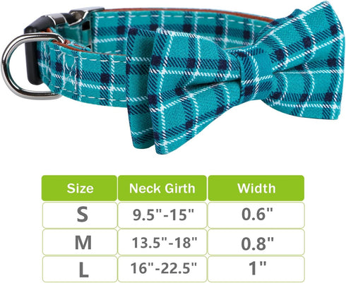 Soft & Comfy Bowtie Dog Collar, Adjustable and Detachable Bow Tie Collar for Small Medium Large Pets (Large, Pack of 1,