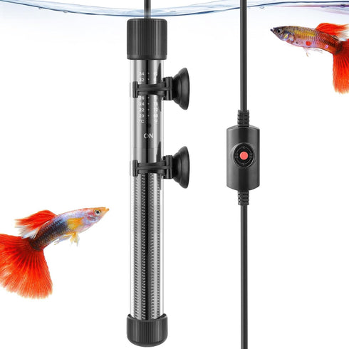 HITOP Thickened Glass Aquarium Heater: 50W 100W 300W Upgraded with Controller for Seawater/Fresh Water 5-65Gal