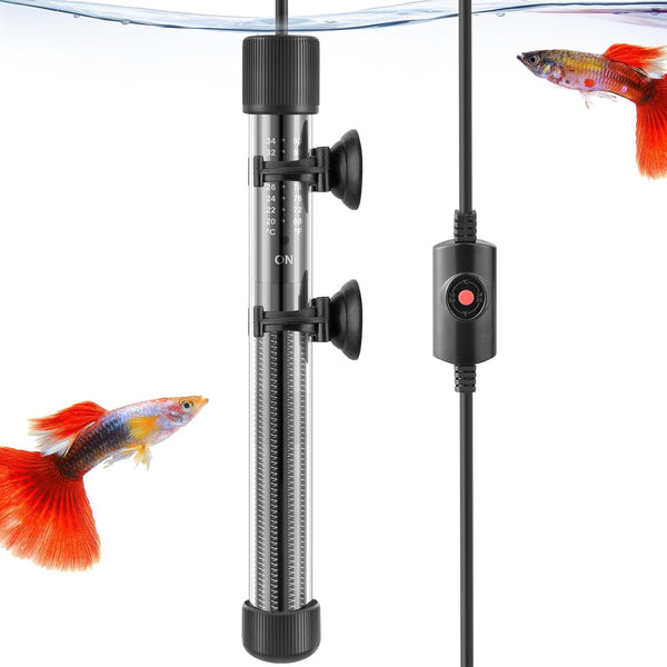HITOP Thickened Glass Aquarium Heater: 50W 100W 300W Upgraded with Controller for Seawater/Fresh Water 5-65Gal