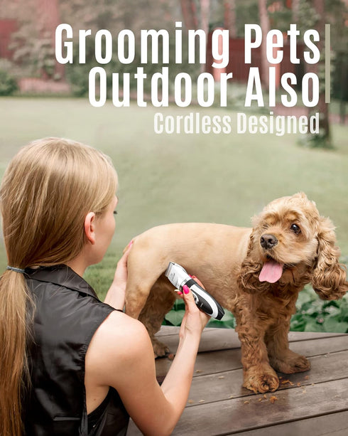 Set oneisall Dog Shaver Clippers Low Noise Rechargeable Cordless Electric Quiet Hair Clippers for Dogs Cats Pets
