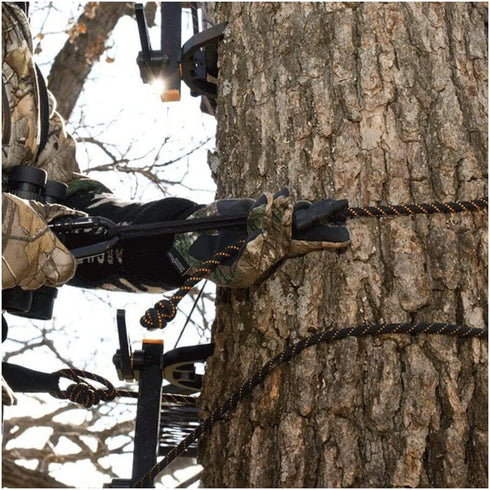 Muddy Outdoors Heavy-Duty Safety Harness with Easy to Use One-Hand Design Carabiners for Climbing & Hunting
