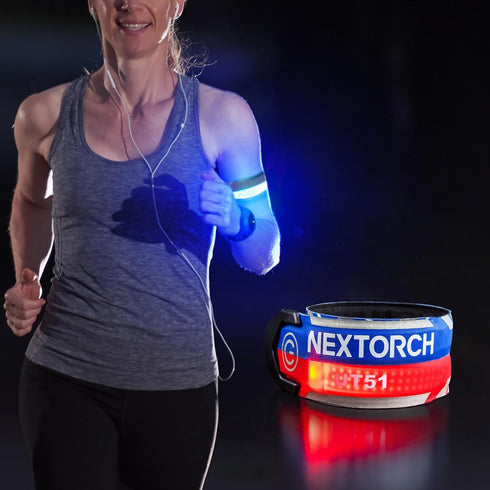 NEXTORCH LED Slap Armband Lights, Rechargeable Safety Wristband Lights (1 Pack), High Visibility Reflective Light Up