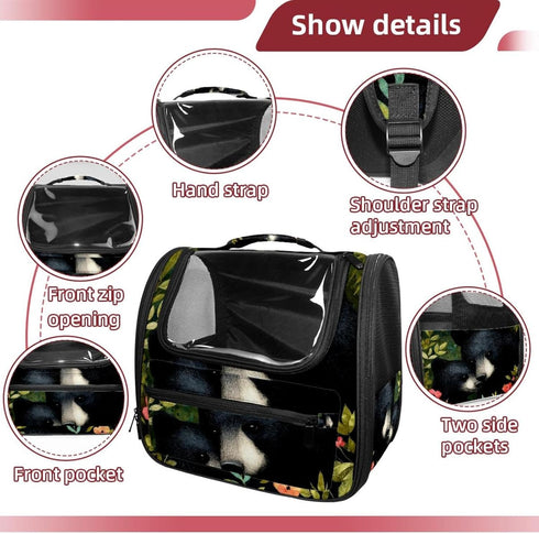 (2) Backpack Backpack Black Bears Mon Love Baby Cat Carrier, Pet for Dog Cat Puppy Kitty, Travel Carrier for Hiking