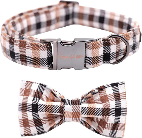 Unique Style Paws Fall Dog Collar - Adjustable Puppy Collar with Bowtie, Pet Gift for Small Medium Large Dogs
