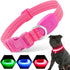 Light Up Dog Collars - Rechargeable Reflective LED Glow Dark for Small Medium Large Dogs, Adjustable Pet Lights for