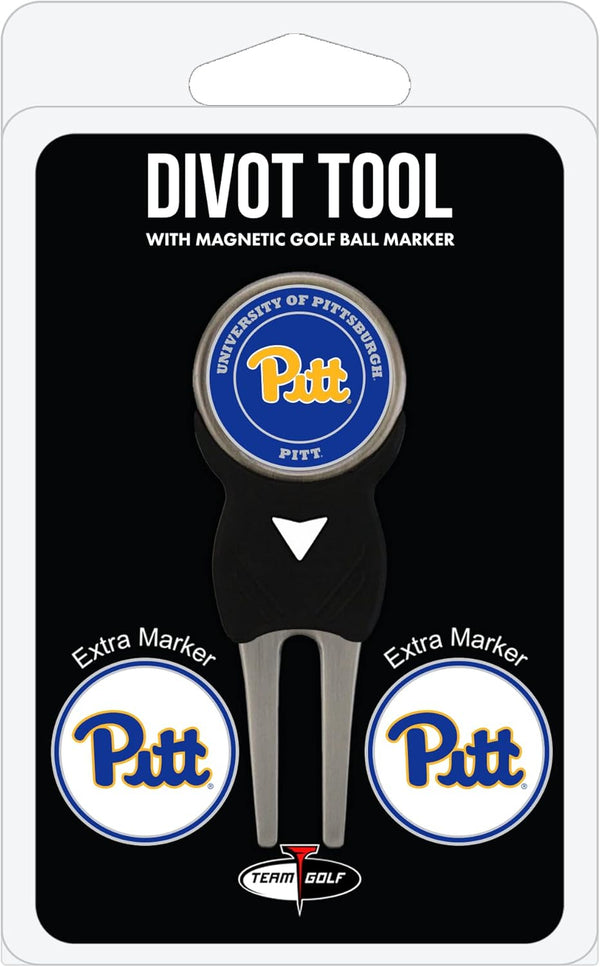 Team Golf NCAA Divot Tool with 3 Golf Ball Markers Pack, Markers are Removable Magnetic Double-Sided Enamel