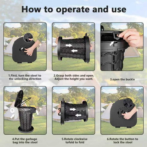 Compact Portable Folding Toilet - Lightweight Emergency Potty for Camping & Travel