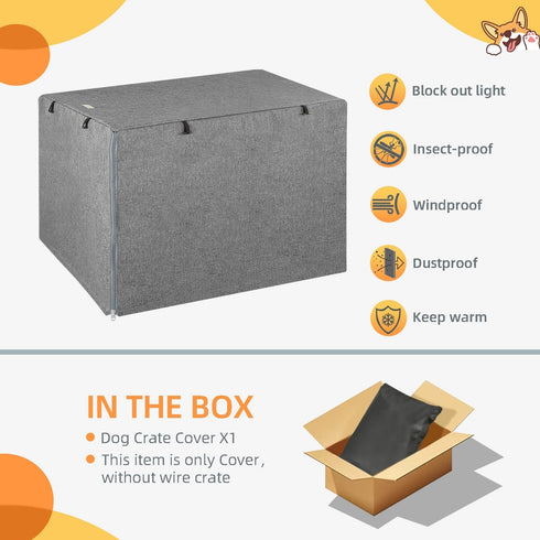 Dog Crate Cover, Fits 24 Inch Dog Crate, Double Door Polyester Cover for Indoor Outdoor Protection