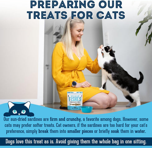 Sardines for Dogs & Cats (7.4 oz, Pack of 1) - Dehydrated Single Ingredient All Natural Dog Treats