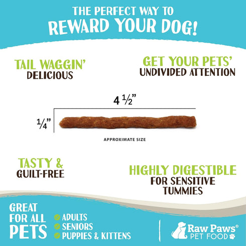 Raw Paws Grain-Free Soft Stick Treats for Dogs & Cats - Chicken Recipe, 6-oz, USA Soft Chicken Dog Treats