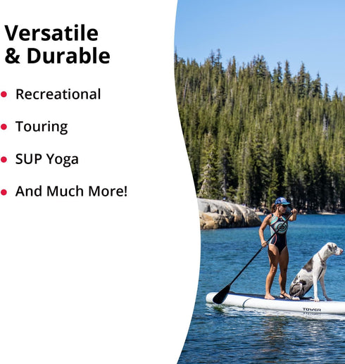 SeaSense Ex-O Blade 2 Adjustable Stand-Up Kayak Paddle, Black, 63” - 82” with Comfort Grip Knob