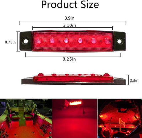 10Pcs Lights,12V Sailboat Red Marine Boat Lights,Boat Interior Waterproof Boat Navigation Lights Courtesy Light