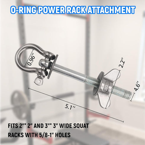 Dsyboko 2 Pack Power Rack Attachments - Resistance Band Hooks for Squat Rack O-Ring Attachment for Squat Rack