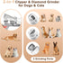 GLOWLY SUN 2-in-1 Trimmer 2 Dog Nail Clippers and Cat Nail Clippers with Light, Quick Sensor and Safety Guard, USB