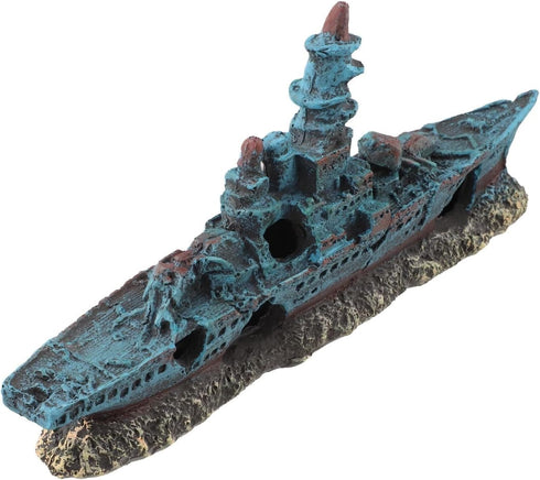 FABULETTA Resin Warship Ornament, Aquarium Decoration Fish Tank Landscaping, Safe Creative Pirate Decor for Small Fish