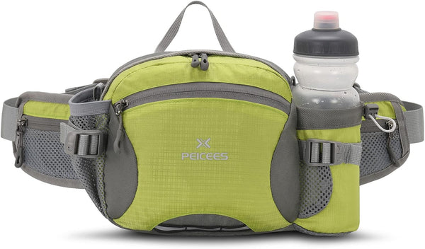 Peicees Large Hiking Fanny Pack Waist Bag for Men Women with Bottle Holder Water Resistant for Hiking Camping