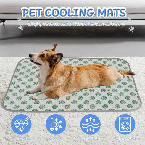imiBBWQu Summer 27" 22" Cooling Pad St Patricks Day Pattern Dog Grass Mat Washable Pet Ventilation Pad Dog Cooling Bed