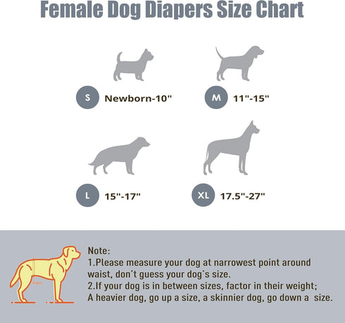 (3 Pack), wegreeco Dog Diapers Female Highly Absorbent Dog Diapers for Female Dogs, Washable in Heat, Incontinence