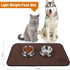 Sinland Microfiber Pet Bowl Food Mat 14 Inch x 24 Inch Brown with Anti-Skid Backing