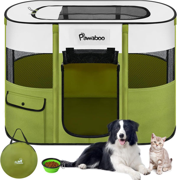 Dog Playpen, Portable Pet Playpen Cat PlayPens, 600D Oxford Dog Kennel Tent