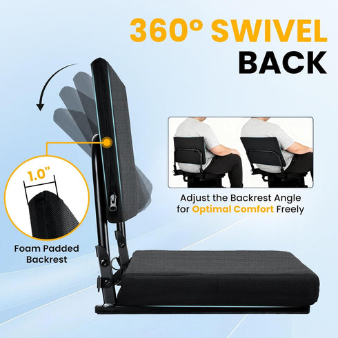 Stadium Seats with Back Support, Padded Bleacher Chairs with Back and Cushion with Shoulder Strap, Portable Folding