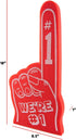 Giant 18 Inch Foam Finger - We're Number 1 Hand for Cheerleading, Sports Events, Vibrant Celebration Colors