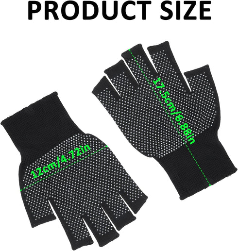 Hariendny Lightweight Men and Women Half-Finger Slip Breathable Fingerless Work Gloves, Fingerless Work Gloves