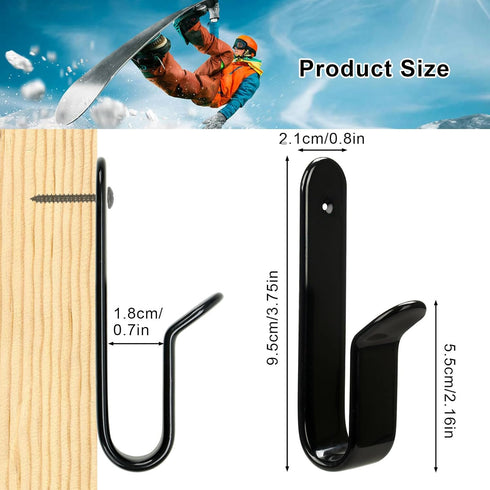 Snowboard Wall Mount Clips, Horizontal Skateboard Wall Mount,Snowboard Display Stand for Room, Garage