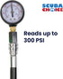 Scuba Choice Regulator Intermediate Pressure Checker Gauge, 1.5 Inch, 300 PSI, Compact & Easy-to-Use