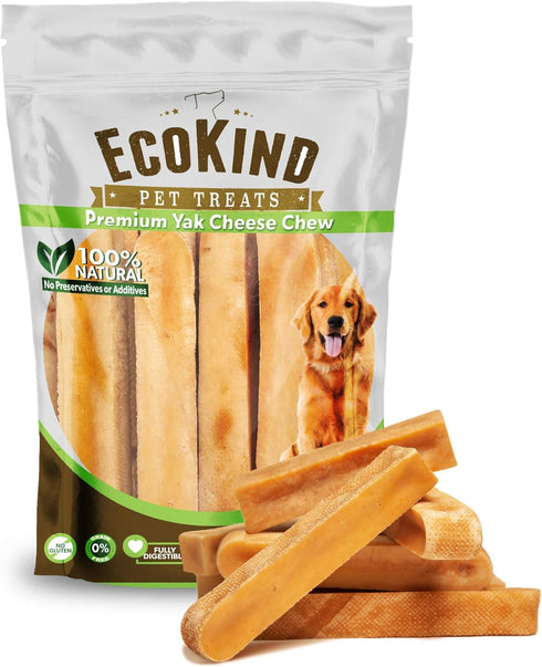 EcoKind Himalayan Yak Cheese Dog Chew, All Natural Premium Dog Treats, Large, 5-Pack - Healthy & Safe for Dogs