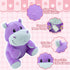 OraneeeO Plush Squeaky Toys for Dogs, Stuffed Hippo Toys with Crinkle to Keep Them Busy, Puppy Teething Toys for Indoor