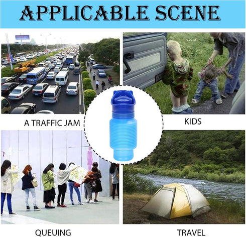 Queuing-2 Pack 750ml Emergency Urinal for Kids Adult,Portable Reusable Outdoor Urinal Potty Pee Bottle, Outdoor