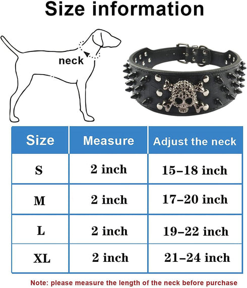 Spiked Studded Dog Collar, PU Leather Adjustable Pet Collars for Medium or Large Breed Pets (XL, Gold Brown1)