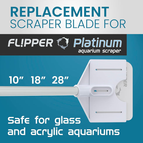 FL!PPER Flipper Platinum Aquarium Scraper Replacement Blades for Fish Tank Cleaning Kits– Replacement Blades for Glass Tanks & Acrylic Tanks – Aquarium Cleaner Blades with Serrated Edge, 10 Pack