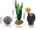 JIHAQUA (Set 3) Reptile Plants Succulent, Artificial Desert Rain Forests Plants for Lizard Bearded Dragon Chameleon