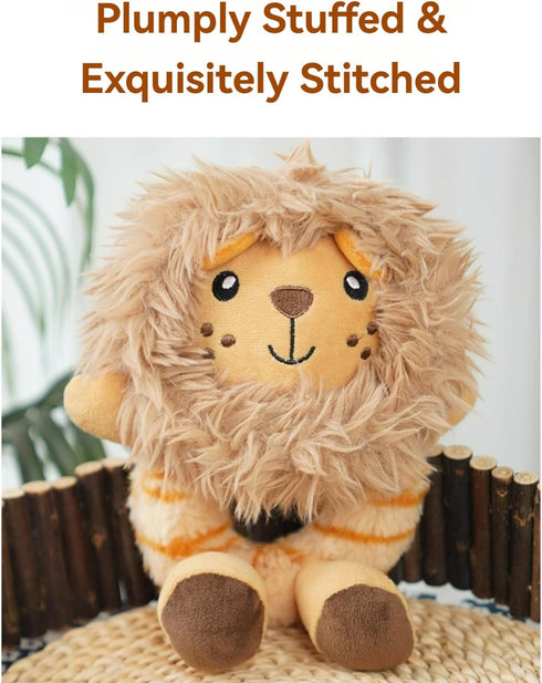 Layheld Set 2pcs) Dog Chew Toy Animal Ring Puppy Monkey Lion Sheep Zebra Elephant Design Squeaker Cute Pet Accessories