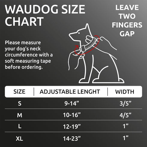 WAUDOG Reflective Cotton Dog Collar, Eco-Friendly Alternative for Small Medium Large Dogs with QR ID Tag